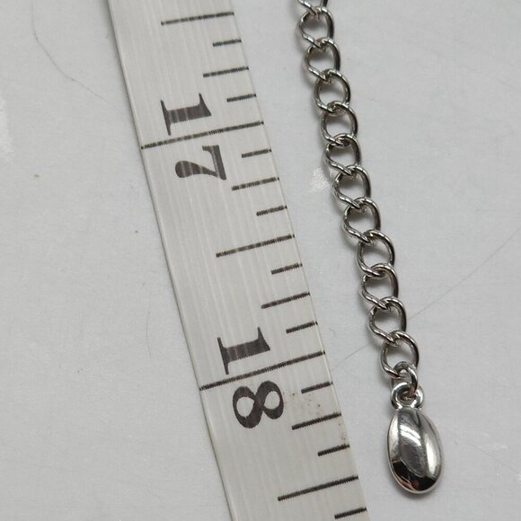 Signed A Shell Locket Necklace Silver Tone 18" Chain With Adjustable Clasp - Picture 6 of 6